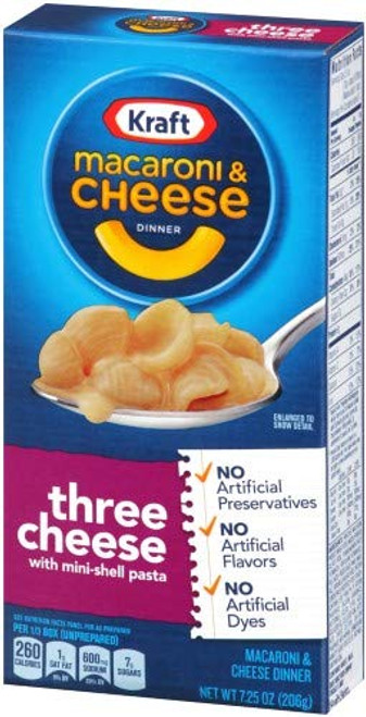 Kraft Three Cheese Macaroni and Cheese Dinner -Pack of 6-