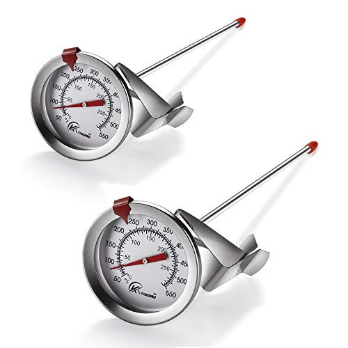 KT THERMO Deep Fry Thermometer with Instant Read Dial Thermometer?2-Pack? 6 Stainless Steel Stem Meat Cooking KT THERMO Deep Fry Thermometer with Instant Read Dial Thermometer?2-Pack? 6 Stainless Steel Stem Meat Cooking