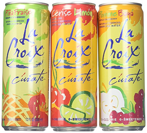 La Croix Curate Variety Pack  Cherry Lime  Apple Cranberry  Pineapple Strawberry Curate  12 Ounce Cans -3 Flavor Variety Pack  Total of 12 Cans-