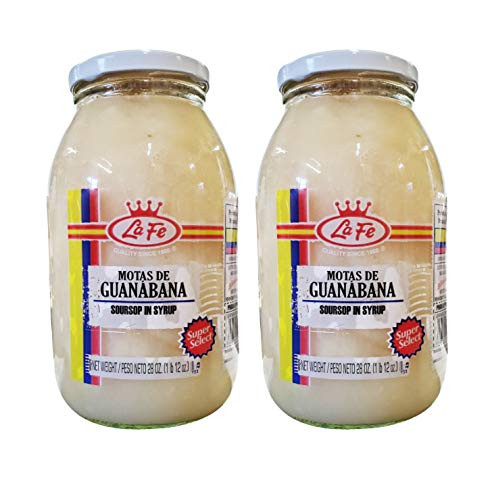 La Fe Motas de Guanabana - Soursop in Syrup -2 Pack  Total of 56oz-