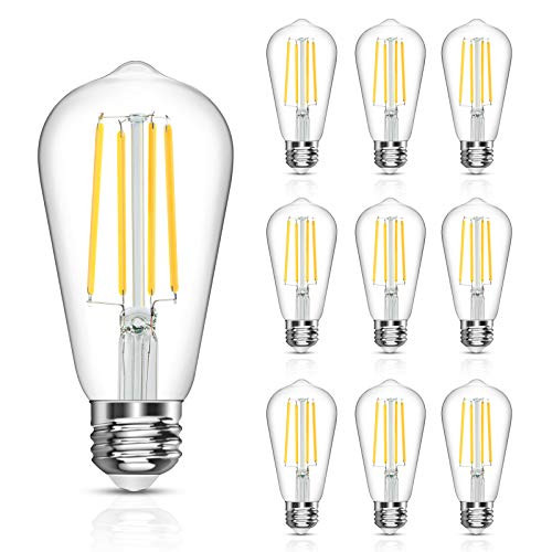 LANGREE Antique Vintage LED Light Bulbs  ST58 Edison Led Bulb  Equivalent 60W  Daylight White 4000k  E26 Medium Base  Non-Dimmable  LED Filament Bulbs