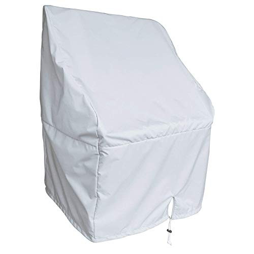 QEES White Boat Center Console Cover  Heavy Duty Waterproof Cover for Center Console Boat Helm or Boat Flip-Flop Seat  Easy to Install-Secure 44x40x