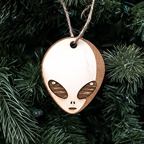 Ornament - Alien - Raw Wood 2-5x3in