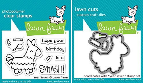 Lawn Fawn Pinata Clear Stamp and Die Set - Year Seven - 2 Item Bundle