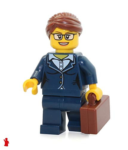 LEGO City Minifigure Businesswoman -Dark Blue Pants Suit  Glasses- 60134