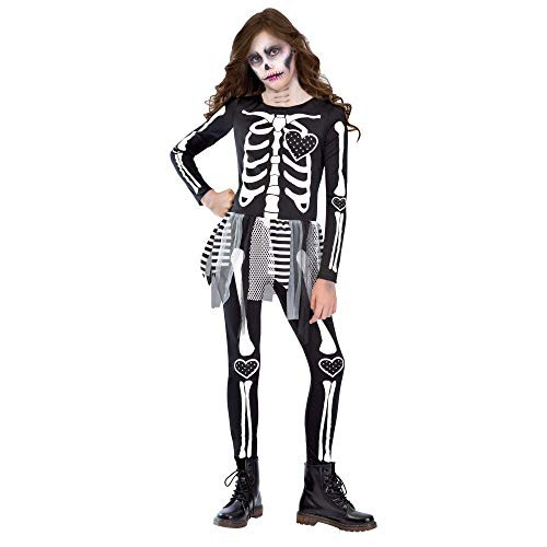 Punky Skeleton Costume Set - Medium  8-10 Yrs Black and White