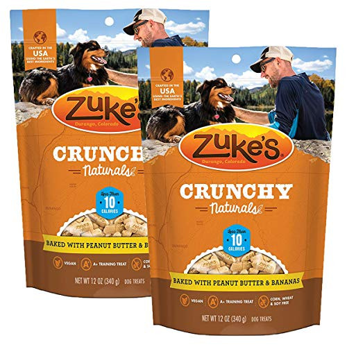 Zukes Crunchy Naturals 10s Dog Treats  Peanut Butter and Bananas-2 Pack