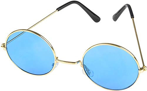 Rhode Island Novelty Round Color Lens Sunglasses 1 Pair of Blue Glasses