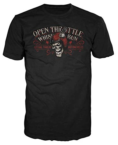 Lethal Threat Mens T-Shirt -Open Throttle- -Black  Medium-