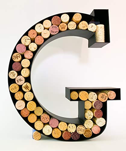 Wine Cork Holder - Metal Monogram Letter -A-Z- -Letter G-