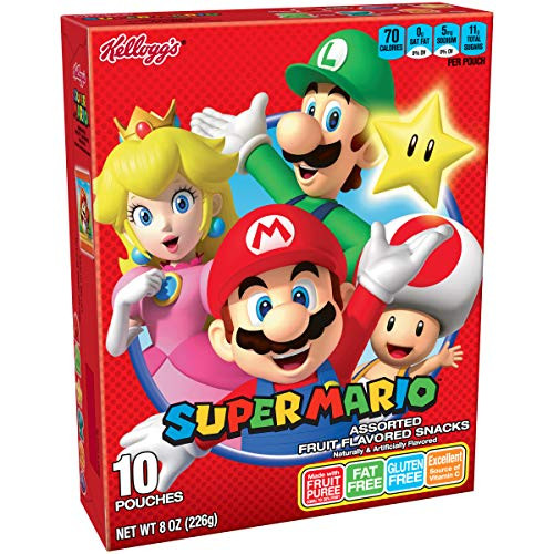 Kelloggs Super Mario Assorted Fruit Flavored Snacks  10 Count  Pack of 8