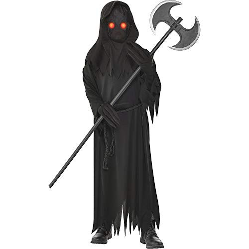 amscan Light Up Glaring Grim Reaper Halloween Costume for Boys  Extra Large  Includes Robe  Mask  Belt  Gloves  Black  X-Large -846842-