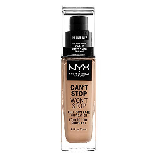 NYX PROFESSIONAL MAKEUP Cant Stop Wont Stop Full Coverage Foundation - Medium Buff  Beige With Golden Warm Undertone