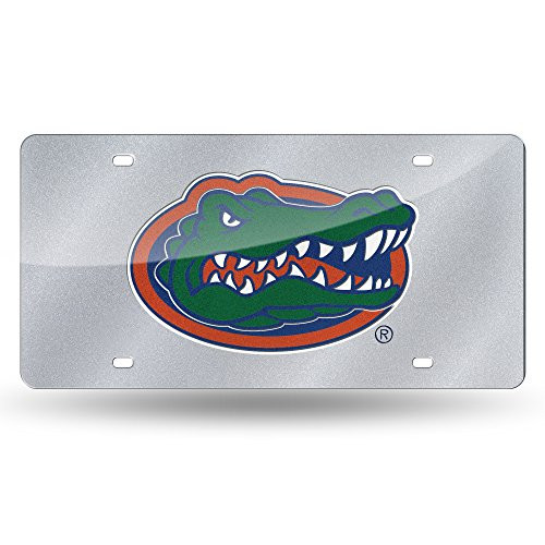 Rico NCAA Florida Gators Bling Laser Cut Auto Tag Plate  12 x 6-Inch  Silver
