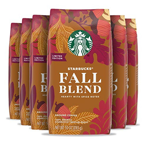 Starbucks Medium Roast Ground Coffee  Fall Blend  100 Arabica  6 bags -10 oz- each-