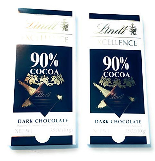 Lindt Excellence 90 Dark Supreme Chocolate Bar 100g - Pack of 2