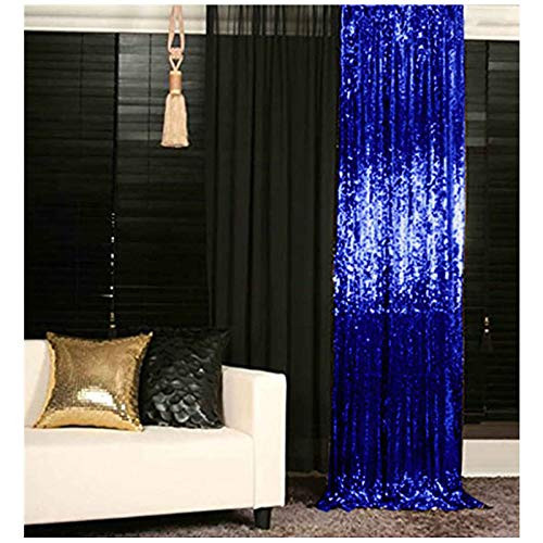 Sequin Fabric Photography Backdrop-4FTx8FT-Royal Blue-Photo Backdrop Sequins Shimmer Curtains for Backdrop