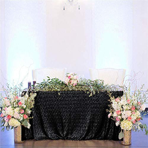50x72 Sequin Tablecloth  Wedding Table Cloth  Sparkle Sequin Linens  Custom Made Black Sequin Tablecloth  Sequin Table Linen~m1019 -50x72- -Bla