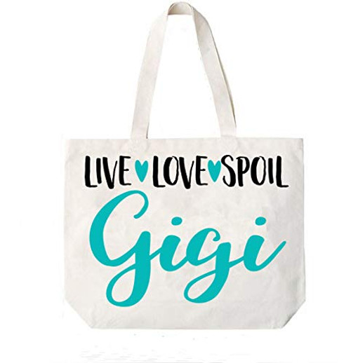 Gigi Live Love Spoil Gigi Canvas Tote Bag Grandma Gigi Gift Idea Book Bag -COCOVICI