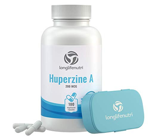 Huperzine A 200 Mcg 180 Vegetarian Capsules - Made in USA - Powerful Nootropic Brain Complex - Cognitive Function Enhancer Supplement - Memory Focus C Huperzine A 200 Mcg 180 Vegetarian Capsules - Made in USA - Powerful Nootropic Brain Complex - Cognitive Function Enhancer Supplement - Memory Focus C