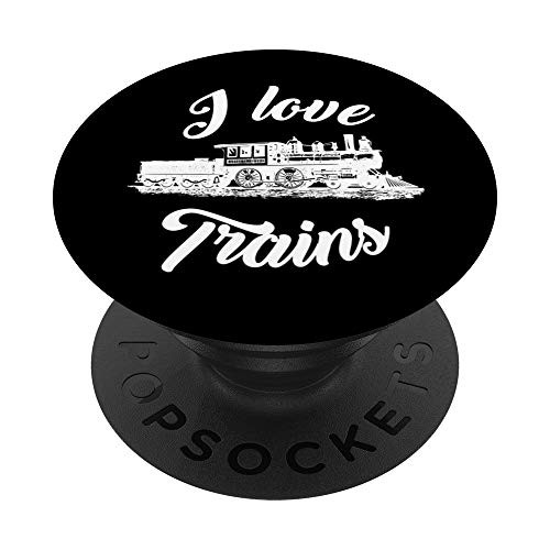 I Love Trains Locomotive Vintage Steam Engine Train Lover PopSockets Grip and Stand for Phones and Tablets I Love Trains Locomotive Vintage Steam Engine Train Lover PopSockets Grip and Stand for Phones and Tablets