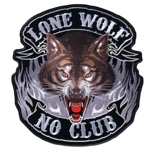 Hot Leathers Lone Wolf  No Club Patch -5 Width x 5 Height-
