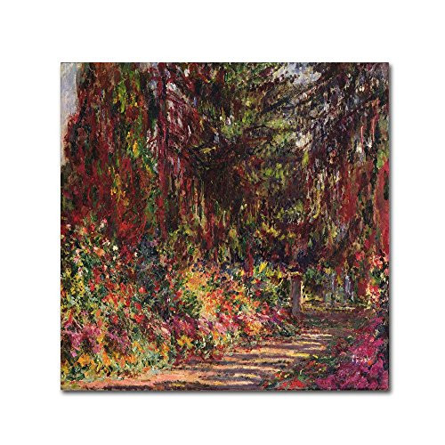 Trademark Fine Art The Garden Path at Giverny by Claude Monet, 24x24-Inch Canvas Wall Art