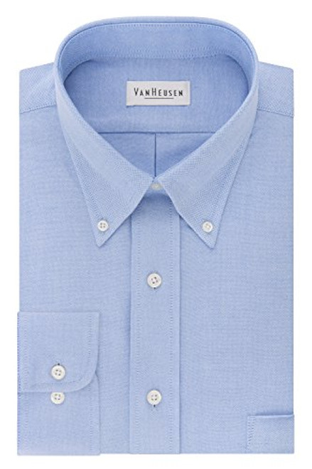 Van Heusen Mens Long Sleeve Oxford Dress Shirt  Blue  Medium