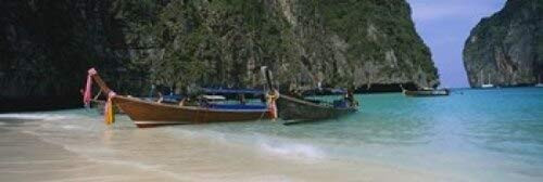 Posterazzi Longtail boats moored Ton Sai Beach Ko Don Phi Islands Thailand Poster Print -36 x 12- Posterazzi Longtail boats moored Ton Sai Beach Ko Don Phi Islands Thailand Poster Print -36 x 12-