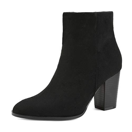 DREAM PAIRS Womens Black Suede Chunky Block Heel Ankle Booties Size 7 B-M- US Anita