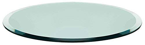 TroySys Round Glass Table Top Clear Tempered 1/2" Thick Glass With Beveled Polished For Dining Table, Coffee Table, Home & Office Use - 24" Inch