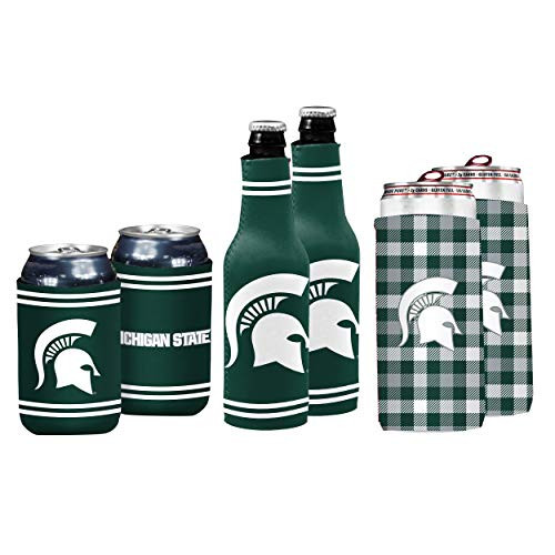 NCAA Logo Brands Michigan State Spartans Coozie Variety Pack Team Color NCAA Logo Brands Michigan State Spartans Coozie Variety Pack Team Color