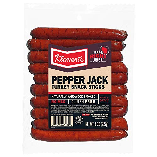 Klements Pepper Jack Turkey Snack Stick  8 Ounce
