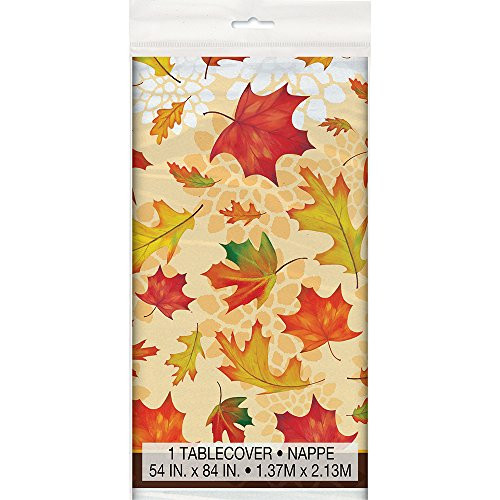 Fall Leaves Plastic Tablecloth  84 x 54