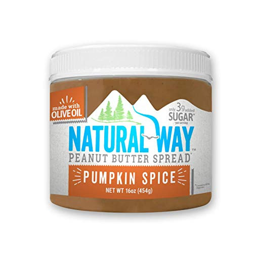 Natural Way Peanut Butter  Pumpkin Spice  16 Ounce Jar - Made with Olive Oil