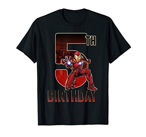 Marvel Iron Man 5th Birthday Action Pose Graphic T-Shirt Marvel Iron Man 5th Birthday Action Pose Graphic T-Shirt