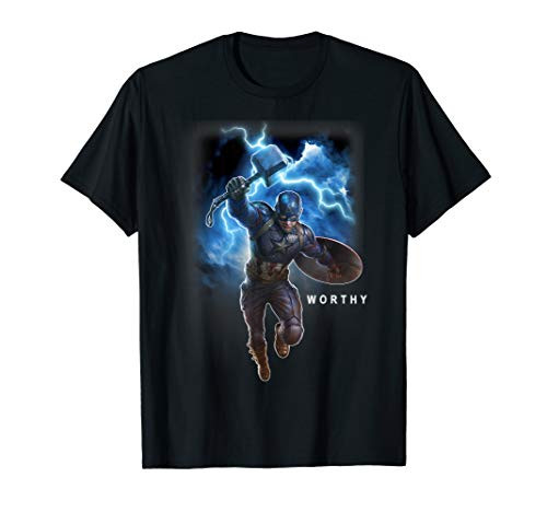 Marvel Avengers Endgame Captain America Worthy Action Pose T-Shirt