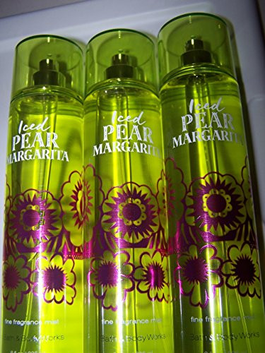 Lot of 3 Bath and Body Works Ice Pear Margarita Fine Fragrance Mist 8 oz -Iced Pear Margarita-