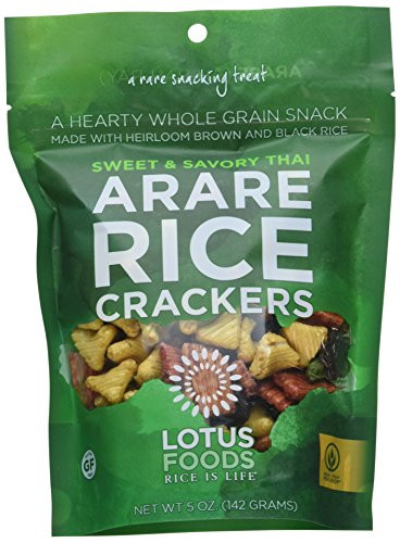 Lotus Foods Gluten Free Arare Rice Crackers  Sweet-Savory Thai  5 Ounce
