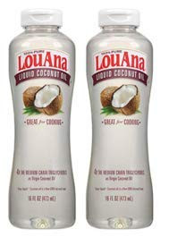 LouAna Liquid Coconut Oil  16 oz  Great For Cooking -Pack of 2-