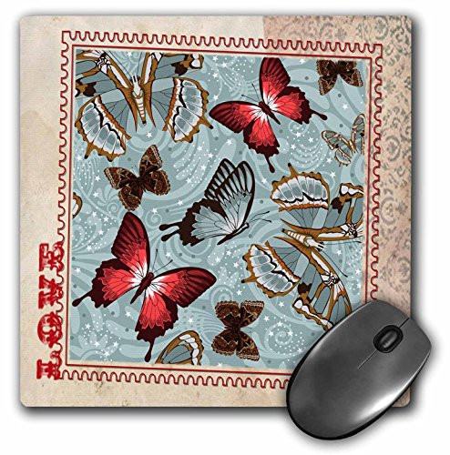 3dRose Love Butterflies - Mouse Pad  8 by 8 inches -mp-110917-1-