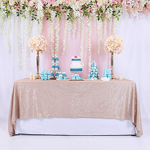 Glitz Champagne Sequin Tablecloth of Wedding Sequin Tablecloth Overlay 9090