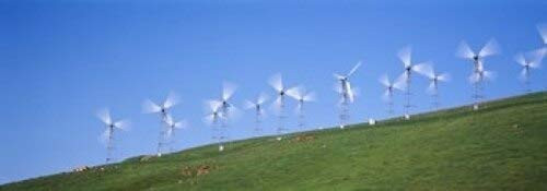 Posterazzi Low angle view of wind turbines on a hill Altamont Pass California USA Poster Print  -36 x 13-