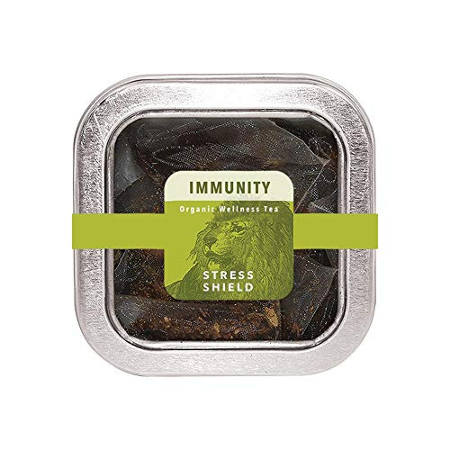 White Lion Immunity -Stress Shield- Wellness Tea - 100 USDA Certified Organic - Antioxidant-Rich Blend of Green and Rooibos Teas - 5 Count Tin White Lion Immunity -Stress Shield- Wellness Tea - 100 USDA Certified Organic - Antioxidant-Rich Blend of Green and Rooibos Teas - 5 Count Tin