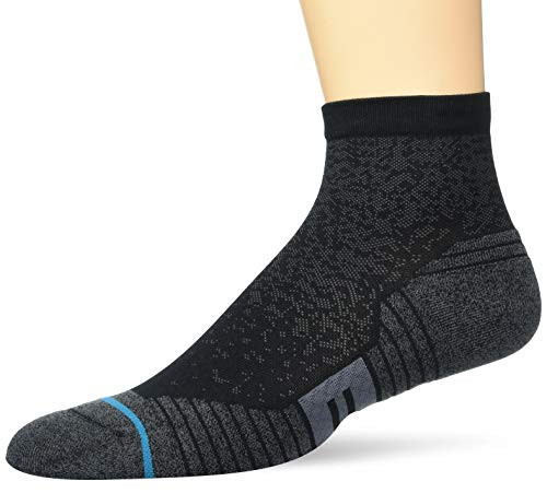 Stance Mens Quarter Sock Run QTR ST  black  Medium