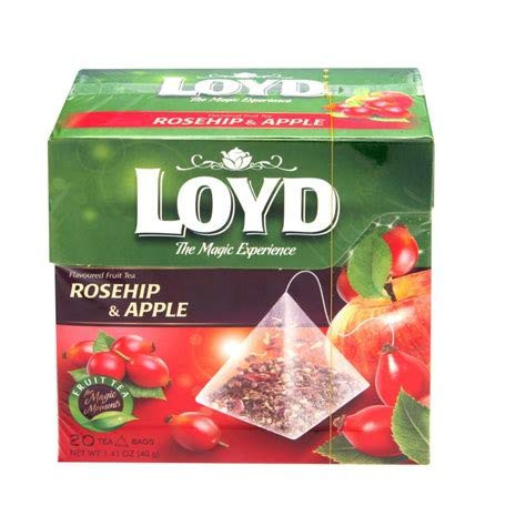 Loyd Rosehip and Apple Tea 20 Pyramid Filters 40g 1-41 oz -
