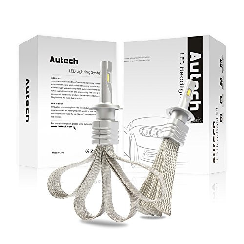 Autech H7 LED Headlight Bulbs LED Headlight Bulb Conversion Kit Fanless 40W 4800Lm 6000K Cool White 3-Year Warranty