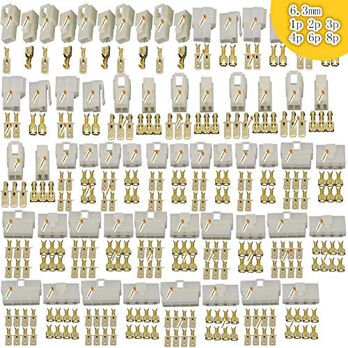 Lsgoodcare 6-3MM 1 2 3 4 6 8 Pin Way Electrical Wire Cable Connector Plug Kits  Male Female Socket Plugs  6-3MM Wire Splice Crimp Terminal Spade Conne