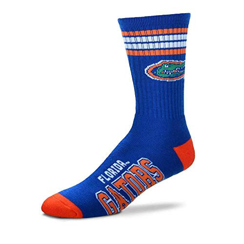 For Bare Feet Mens NCAA 4 Stripe Deuce Crew Socks Florida Gators Medium -5-10- For Bare Feet Mens NCAA 4 Stripe Deuce Crew Socks Florida Gators Medium -5-10-