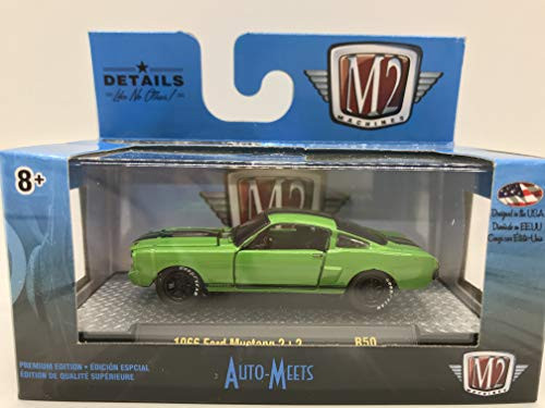 M2 Machines by M2 Collectible Auto-Meets 1966 Ford Mustang 2-2 164 Scale R50 19-40 Green-Black Details Like NO Other 1 of 7000